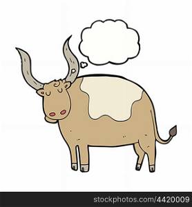 cartoon ox with thought bubble