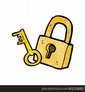 cartoon padlock and key