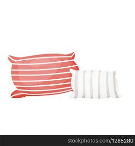 Cartoon pair of decorative cushions . Vector illustration