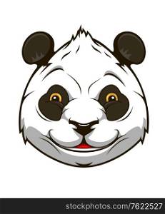 Cartoon panda bear head for mascot design
