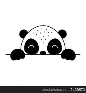Cartoon panda face in Scandinavian style. Cute animal for kids t-shirts, wear, nursery decoration, greeting cards, invitations, poster, house interior. Vector stock illustration