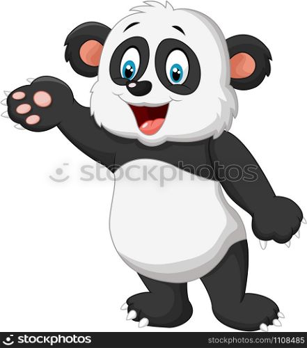 Cartoon panda presenting