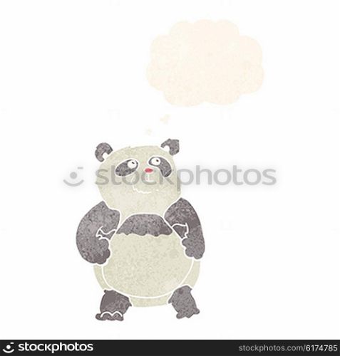 cartoon panda with thought bubble