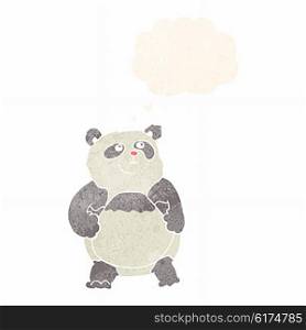 cartoon panda with thought bubble