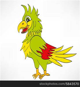 Cartoon parrot on a white background
