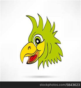 Cartoon parrot on a white background