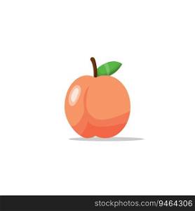 cartoon peach flat design. vector illustration