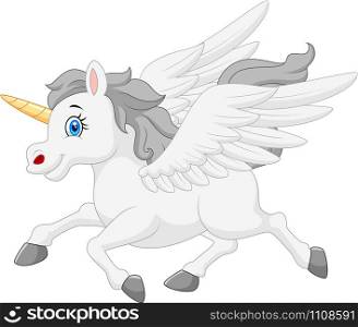 Cartoon Pegasus isolated on white background