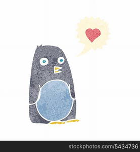 cartoon penguin with love heart