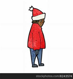 cartoon person in winter clothes