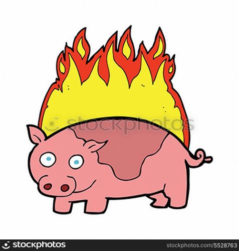 cartoon pig on fire cartoon