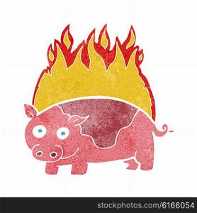 cartoon pig on fire cartoon