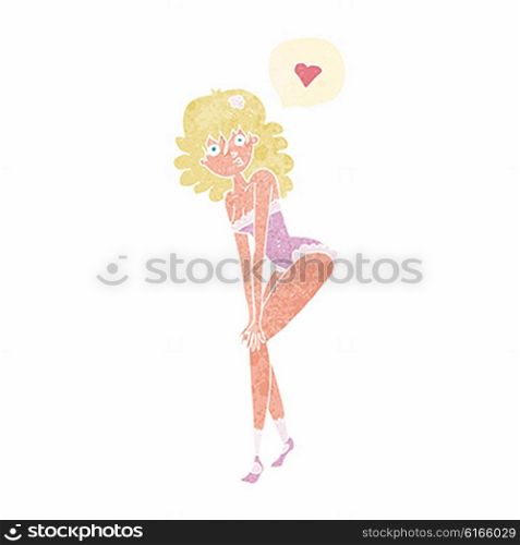 cartoon pin up girl posing