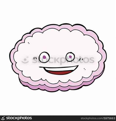 cartoon pink cloud with happy face