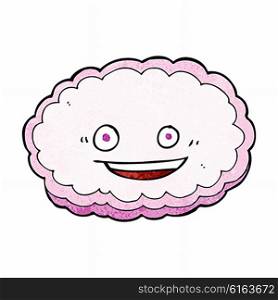 cartoon pink cloud with happy face