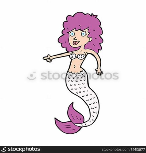 cartoon pink mermaid