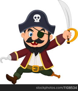 Cartoon pirate holding dagger