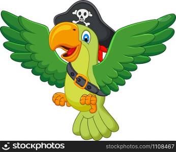 Cartoon pirate parrot