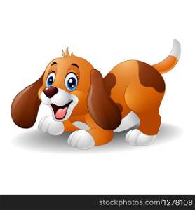 Cartoon playful puppy