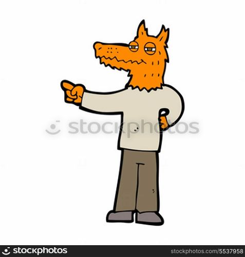 cartoon pointing fox man