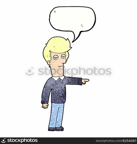 cartoon pointing man with speech bubble