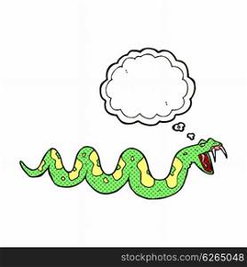 cartoon poisonous snake with thought bubble