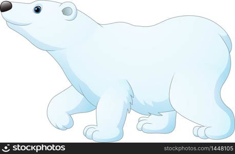 Cartoon polar bear isolated on white background