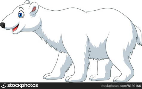 Cartoon polar bear isolated on white background