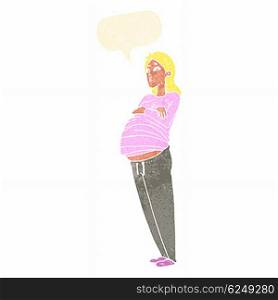 cartoon pregnant woman with speech bubble