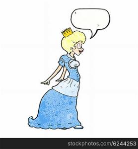 cartoon princess with speech bubble
