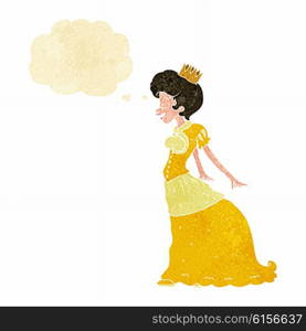 cartoon princess with thought bubble