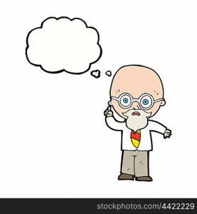 cartoon professor with thought bubble