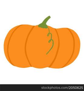 Cartoon pumpkin isolated on white background. Vector illustration. Cartoon pumpkin icon