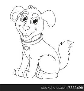 Cartoon puppy coloring book page for children vector image