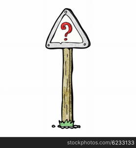 cartoon question mark sign