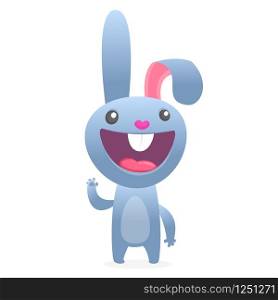 Cartoon Rabbit Character. Vector flat illustration of cute bunny. Easter design. Isolated on white