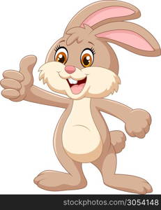 Cartoon rabbit giving thumb up