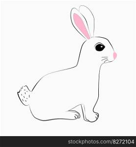 cartoon rabbit isolated icon on white background 
