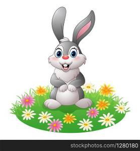 Cartoon rabbit on the grass