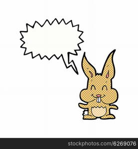 cartoon rabbit with speech bubble