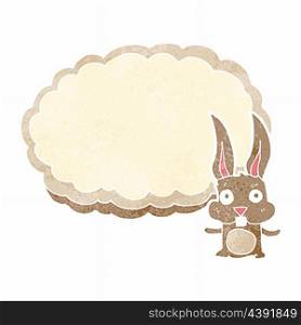 cartoon rabbit with text space cloud