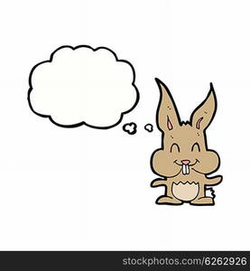 cartoon rabbit with thought bubble