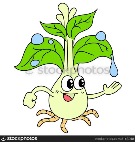 cartoon radish vegetable with happy face
