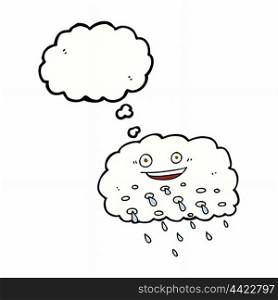 cartoon rain cloud with thought bubble