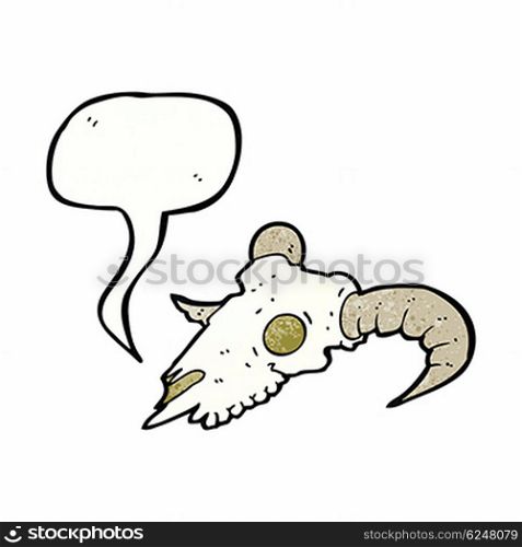 cartoon ram skull with speech bubble