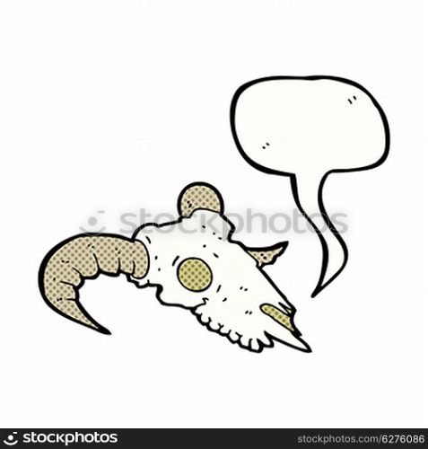 cartoon ram skull with speech bubble