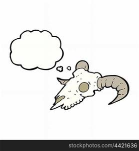 cartoon ram skull with thought bubble