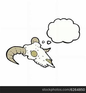 cartoon ram skull with thought bubble