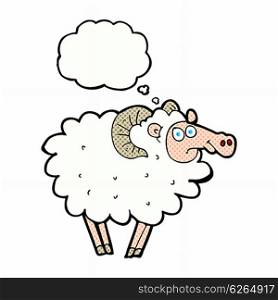 cartoon ram with thought bubble