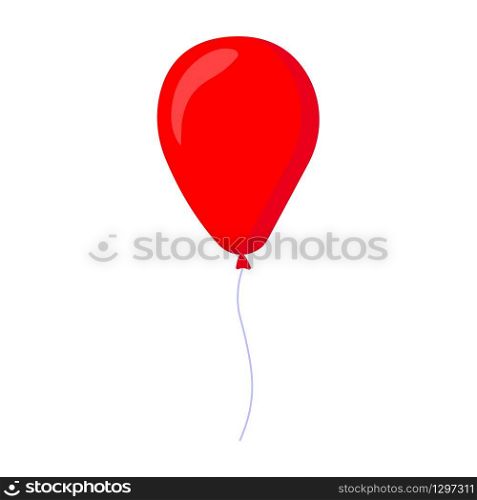 Cartoon red baloon. Decorative party element. Birthday themed vector illustration for icon, stamp, label, certificate, brochure, gift card, poster, coupon or banner decoration - Vector illustration. Cartoon red baloon. Decorative party element. Birthday themed vector illustration for icon, stamp, label, certificate, brochure, gift card, poster, coupon or banner decoration - Vector